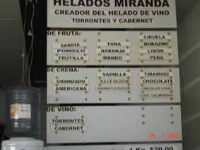 sabores de helados (vean abajo a la izquierda)